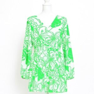 Lilly Pulitzer Womens XL Printed Dress Long Sleeve Resort Vacation Coastal Fit
